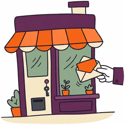 Storefront with envelope